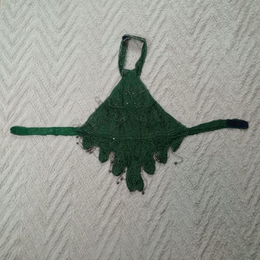 Y2K Asymmetrical Beaded Sequin Fairy Halter Top - Picture 4 of 4